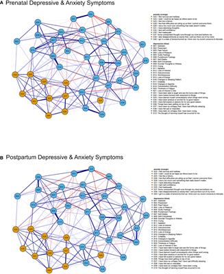 Network Analyses of Maternal Pre- and Post-Partum Symptoms of Depression and Anxiety